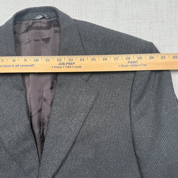 VTG Trussini Suit Set Linea Nuova Wool Blend Gray Pinstripe Two Piece Mens 52 6L - Picture 7 of 14